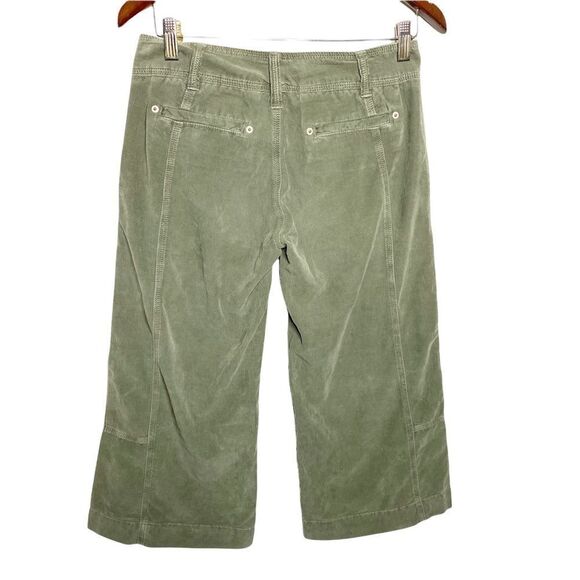 Joie Green Corduroy Wide Leg Cropped Pants Size 2 - Picture 3 of 8